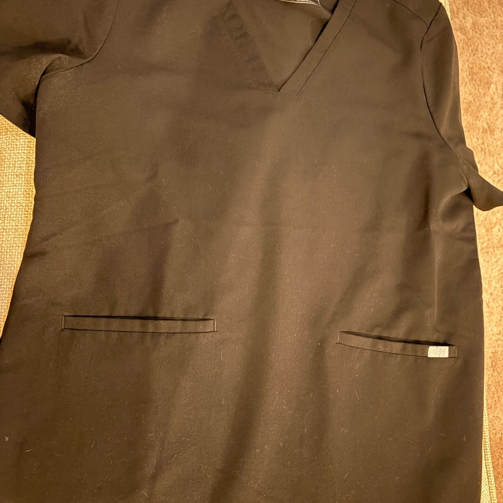 Figs Black Technical Collection Scrub Top